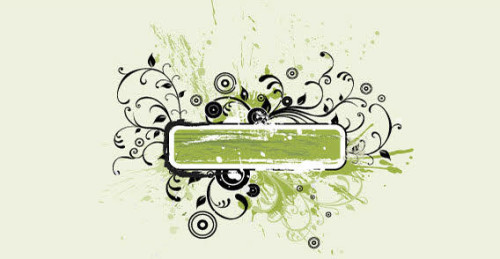 Floral Grunge Text Banner