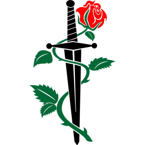 Knife And Rose Vector