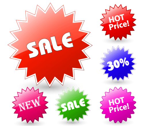 Free Vector Colorful Shopping Tags and Labels