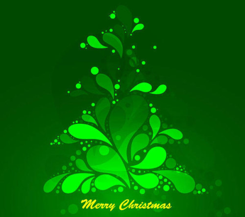 Abstract Green Christmas Tree Vector Graphic