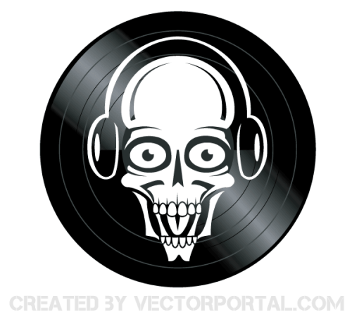 Vector Dj Skull Image