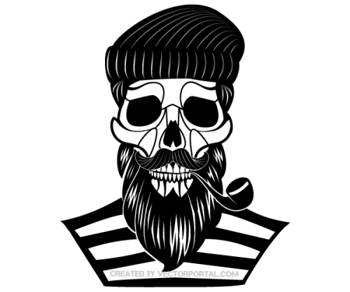 Old Sailor Skull Vector Image