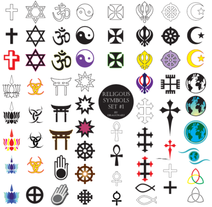 Religious Symbols Free Vector Set