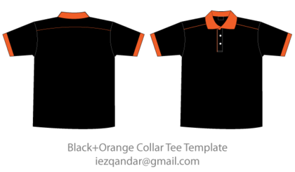 Free Black & Orange Collar T-Shirt Template