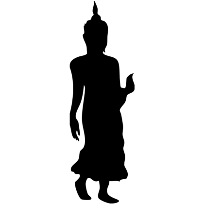 Walking Buddha Silhouette Vector Image