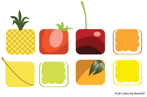 Free Fruit Cubes Vector