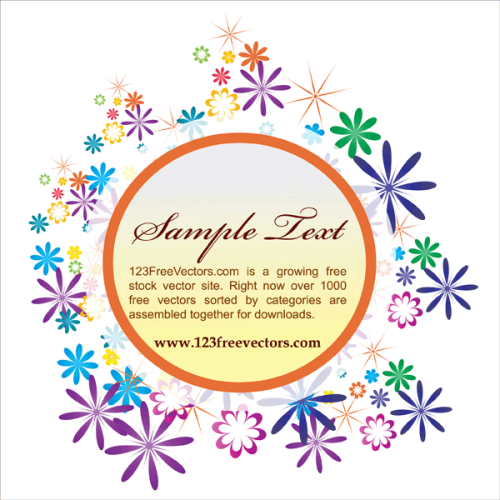 Floral text frame