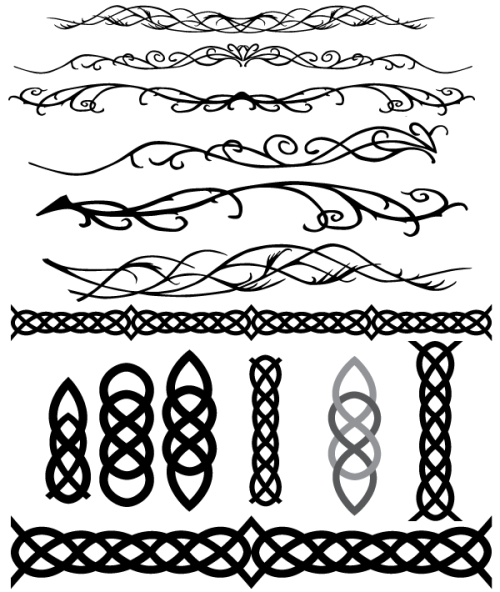 Celtic and Elvish Decoration Flourish Vectors