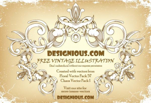 Free Vintage Floral Frame Vector