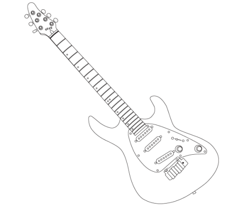 Cort Guitar Outline Vector Image