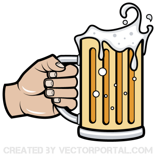 Hand Holding Beer Mug Vector Image