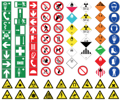 Health and Safety Signs Free Vector