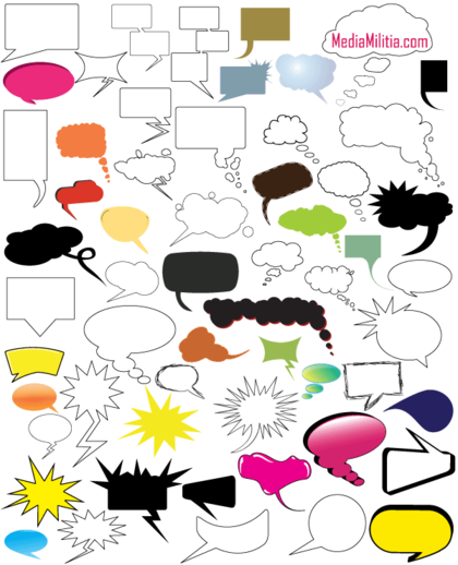 Thought and Speech Bubbles Free Vector Pack
