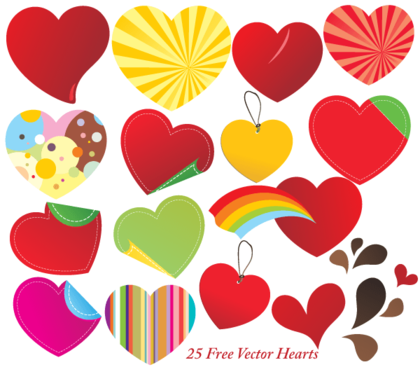 25 Free Vector Hearts Illustrator