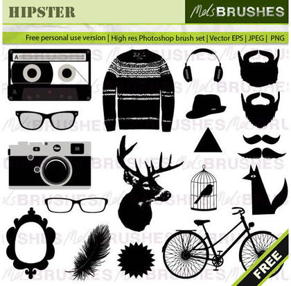 Hipster Vector Graphics Free
