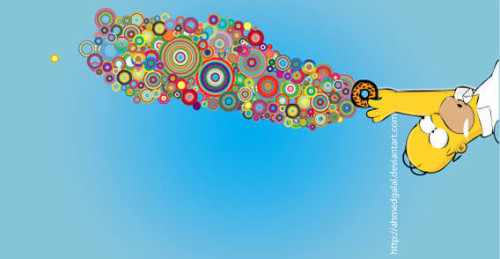 Man Holding on Colorful Circles Vector