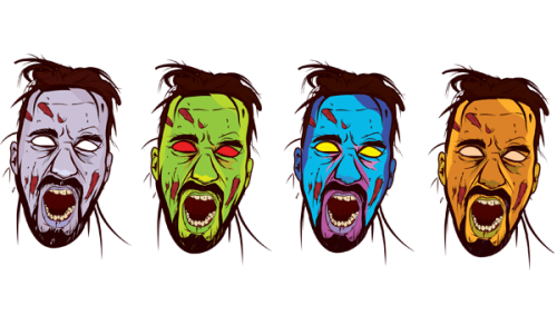 Zombie Face Color Vector