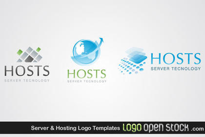 Server & Hosting Logo Templates Vector