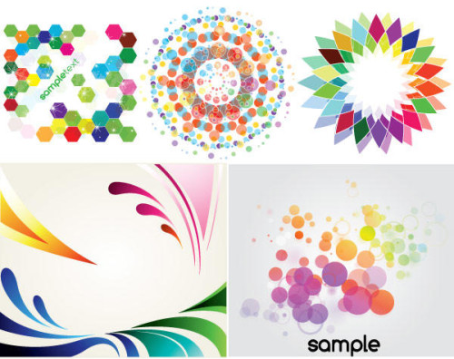 Colorful Backgrounds Decorative Elements Free Vector