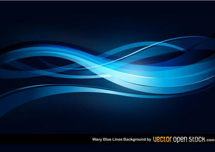 Wavy Blue Lines Background Free Vector
