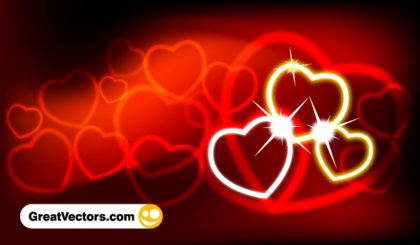 Valentine’s Day Red Abstract Background with Hearts Vector Art