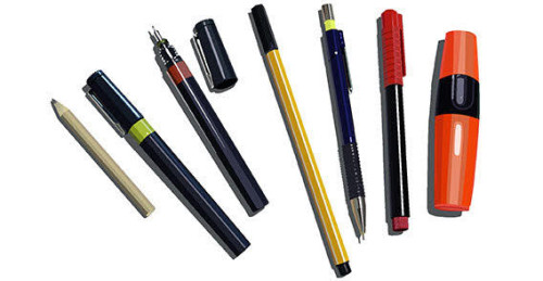 Pens, Pencils & Markers Free Vector
