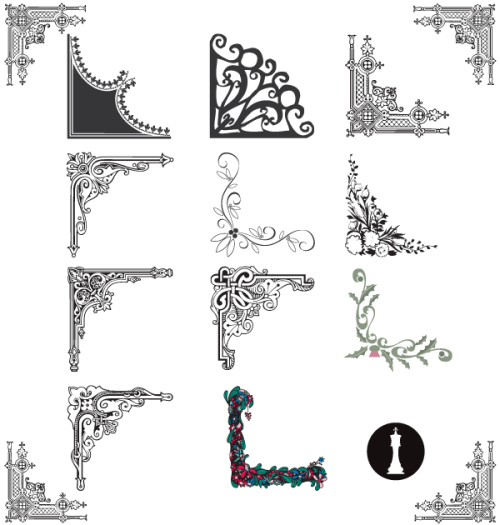 Flower Corner Border Designs Vector Free