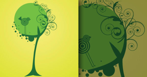 Free Vector Tree and Bird