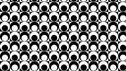 Black and White Seamless Retro Circles Background Pattern