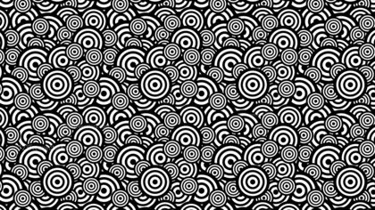 Black and White Seamless Overlapping Concentric Circles Pattern Background