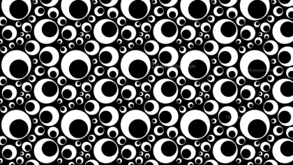 Black and White Seamless Geometric Retro Circles Pattern Background