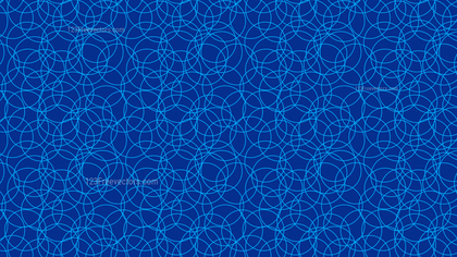 Cobalt Blue Seamless Overlapping Circles Pattern Vector Illustration