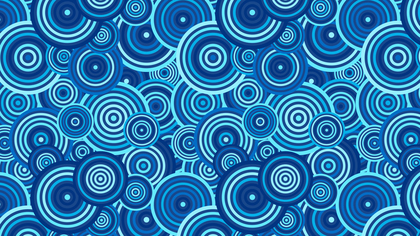 Blue Seamless Overlapping Concentric Circles Background Pattern Vector