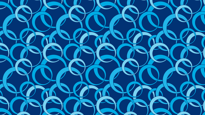 Blue Seamless Overlapping Circles Pattern Background Design