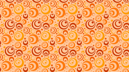 Orange Seamless Geometric Retro Circles Background Pattern Graphic