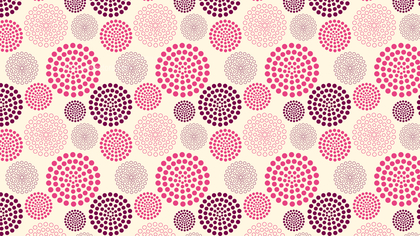 Pink Seamless Dotted Concentric Circles Background Pattern