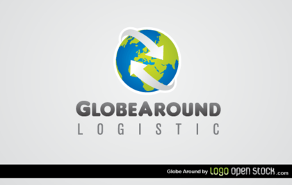 Globe Around Logistics Logo Template
