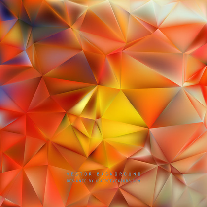 Abstract Red Yellow Polygon Triangle Background