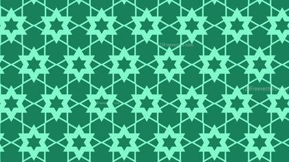 Mint Green Seamless Star Background Pattern