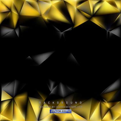 Abstract Black Yellow Low Poly Background