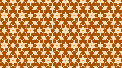 Orange Seamless Star Pattern Vector Art