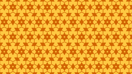 Amber Color Seamless Stars Pattern Vector Image
