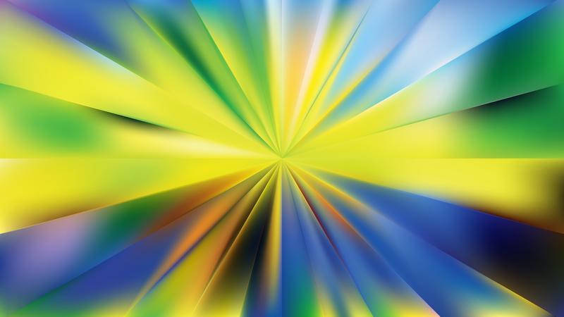 Blue and Yellow Sunburst Background Vector Image