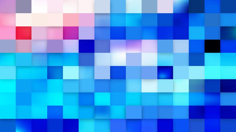 Abstract Blue Geometric Mosaic Square Background