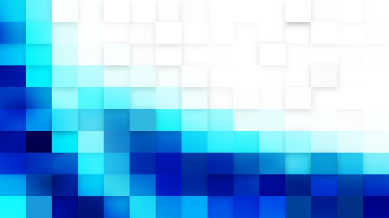 Blue and White Geometric Mosaic Square Background Vector