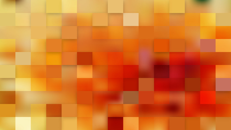 Abstract Orange Square Pixel Mosaic Background Illustration