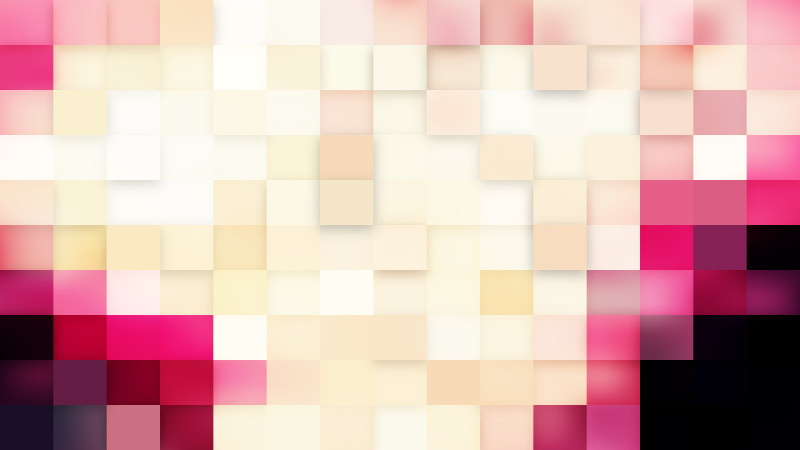 Abstract Pink and Beige Square Mosaic Background Vector Graphic