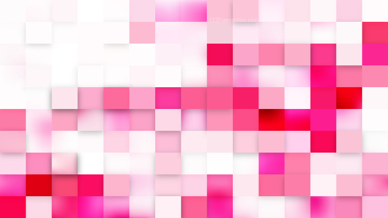 Pink and White Geometric Mosaic Square Background