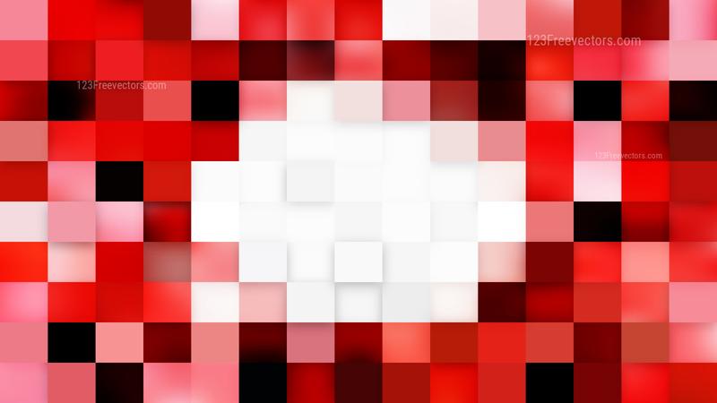Red and White Square Mosaic Tile Background