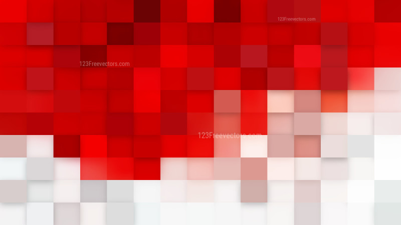 Red and White Square Pixel Mosaic Background